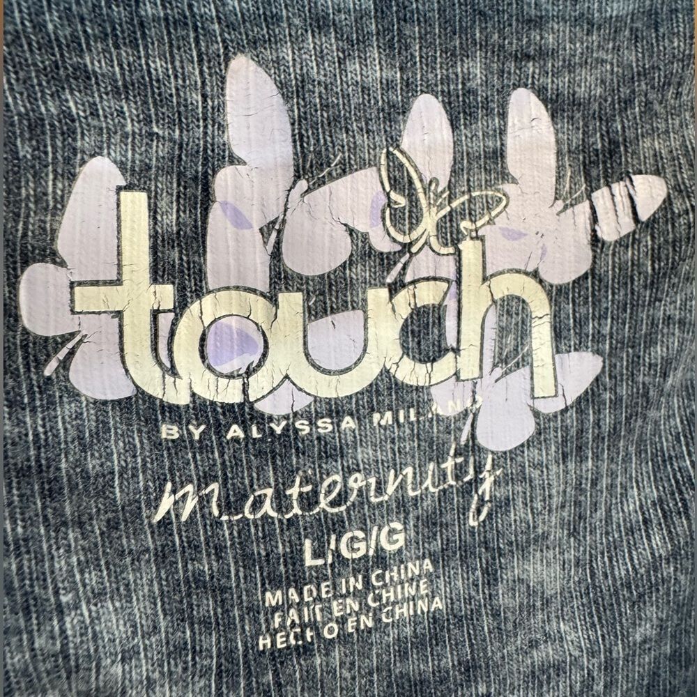 Blue Touch Maternity Patriots Logo L/S Tee Size L EUC - Picture 5 of 5